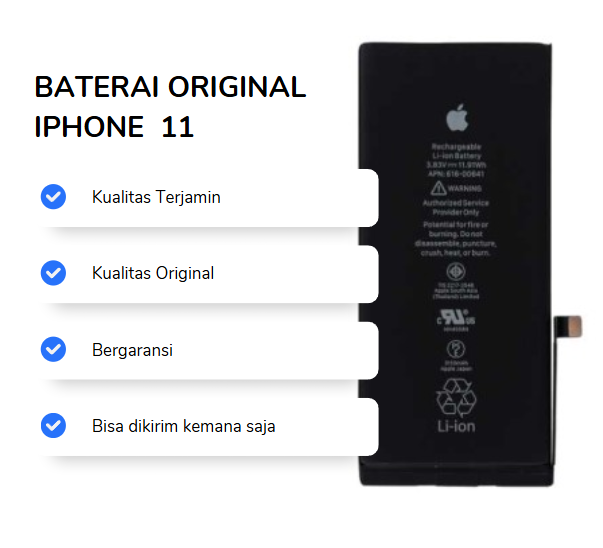 BATERAI IPHONE 11 ORIGINAL (HEALTH 100%)