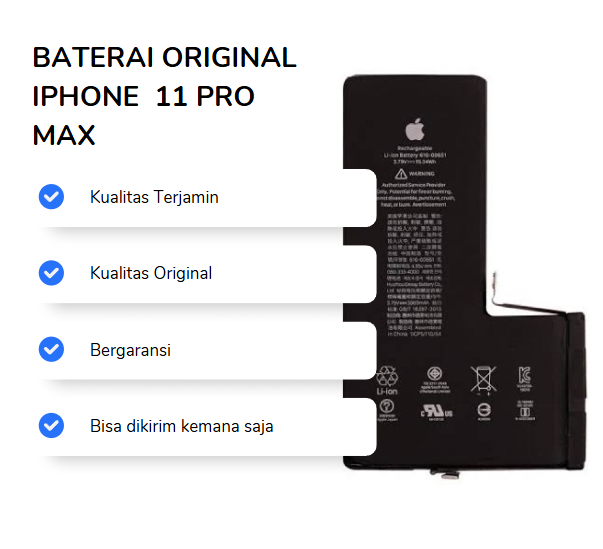 BATERAI IPHONE 11 PRO MAX ORIGINAL (HEALTH 100%)