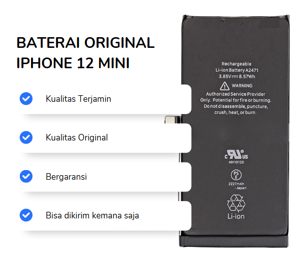 BATERAI IPHONE 12 MINI ORIGINAL (HEALTH 100%)