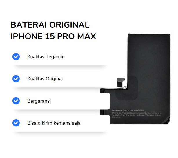 BATERAI IPHONE 15 PRO MAX ORIGINAL